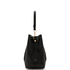 Isabel Bernard Femme Forte Minette croco zwarte leren handtas van kalfsleer Flash Sale