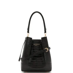 Isabel Bernard Femme Forte Minette croco zwarte leren handtas van kalfsleer Flash Sale
