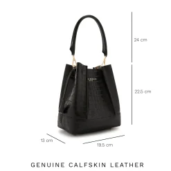 Isabel Bernard Femme Forte Minette croco zwarte leren handtas van kalfsleer Flash Sale