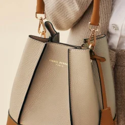 Isabel Bernard Femme Forte Minette taupe leren handtas van kalfsleer Flash Sale
