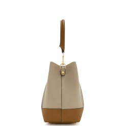 Isabel Bernard Femme Forte Minette taupe leren handtas van kalfsleer Flash Sale