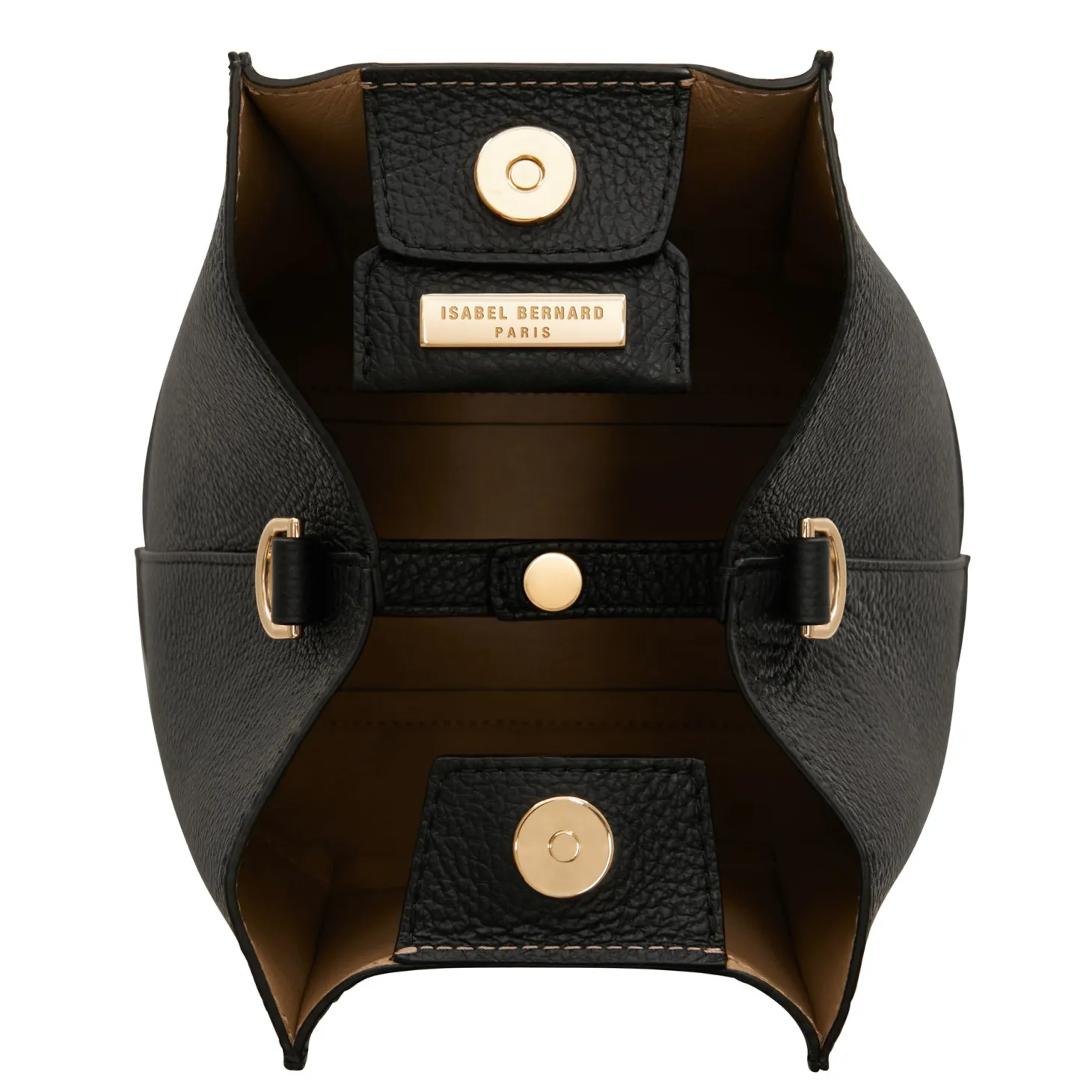 Isabel Bernard Femme Forte Minette zwarte leren handtas van kalfsleer Clearance