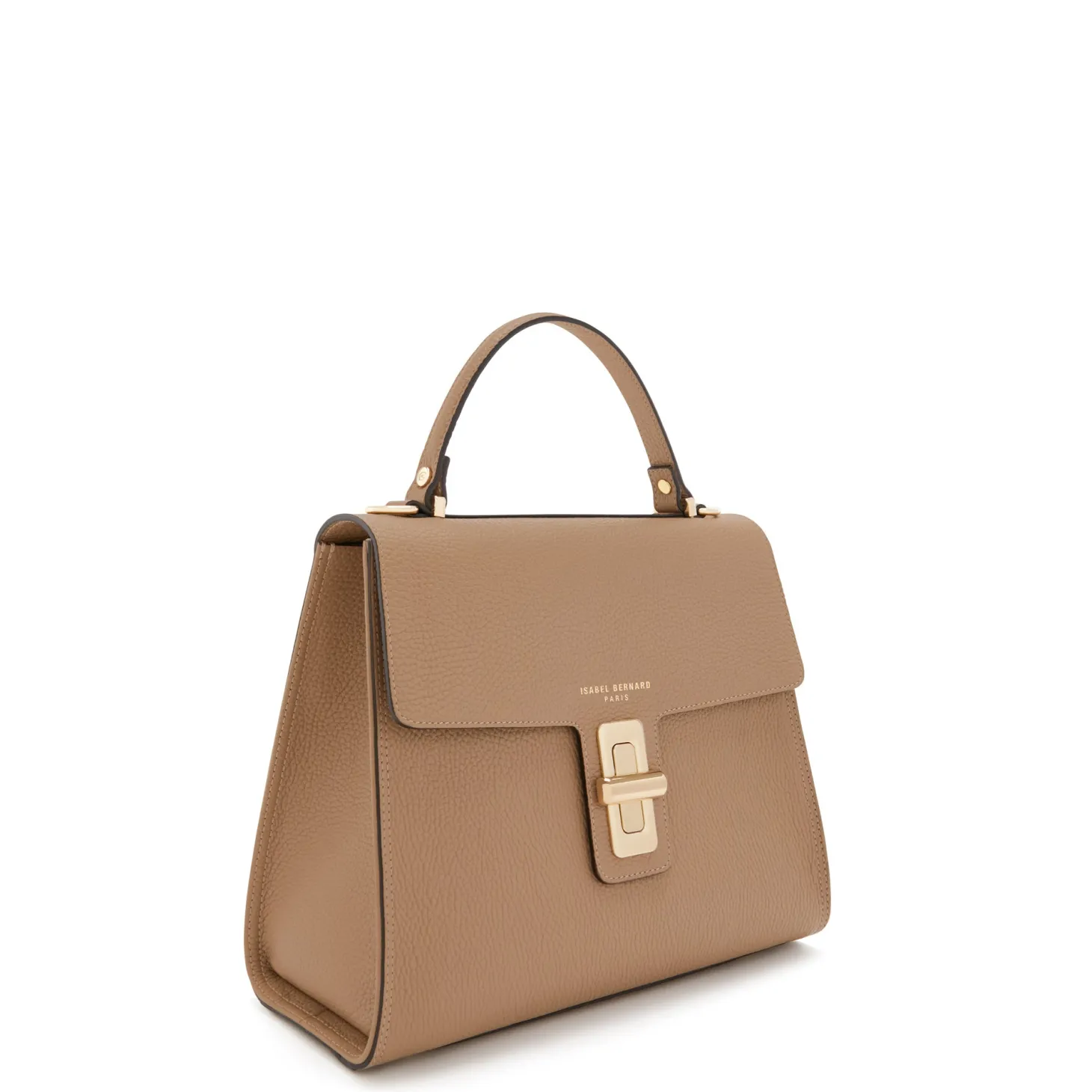 Isabel Bernard Femme Forte Simone Midi beige leren handtas van kalfsleer Best
