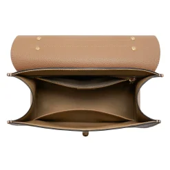 Isabel Bernard Femme Forte Simone Midi beige leren handtas van kalfsleer Best