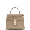 Isabel Bernard Femme Forte Simone Midi taupe leren handtas van kalfsleer Store