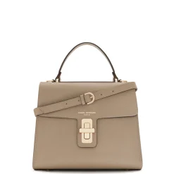 Isabel Bernard Femme Forte Simone Midi taupe leren handtas van kalfsleer Store