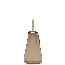 Isabel Bernard Femme Forte Simone Midi taupe leren handtas van kalfsleer Store