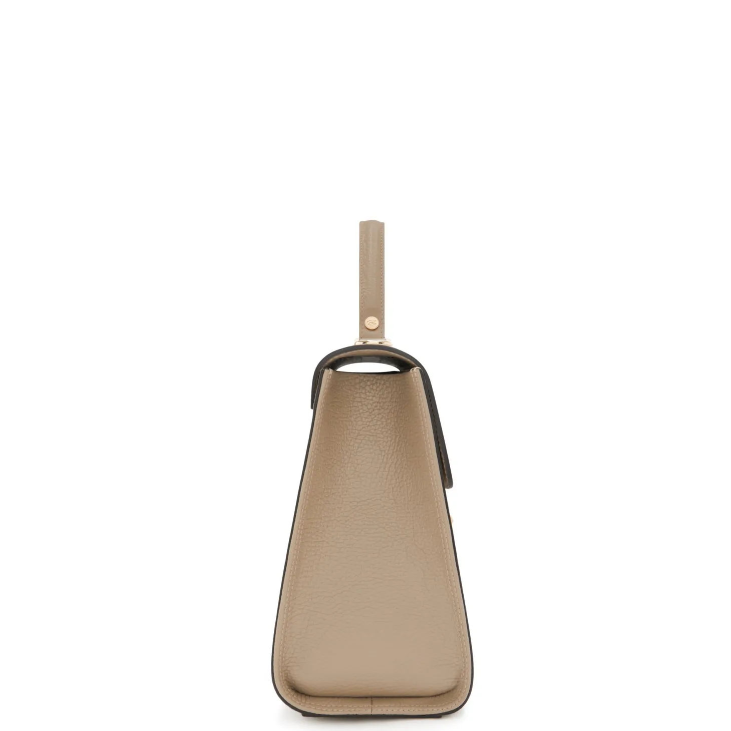 Isabel Bernard Femme Forte Simone Midi taupe leren handtas van kalfsleer Store