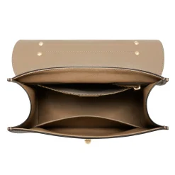 Isabel Bernard Femme Forte Simone Midi taupe leren handtas van kalfsleer Store