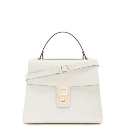 Isabel Bernard Femme Forte Simone Midi witte leren handtas van kalfsleer Discount