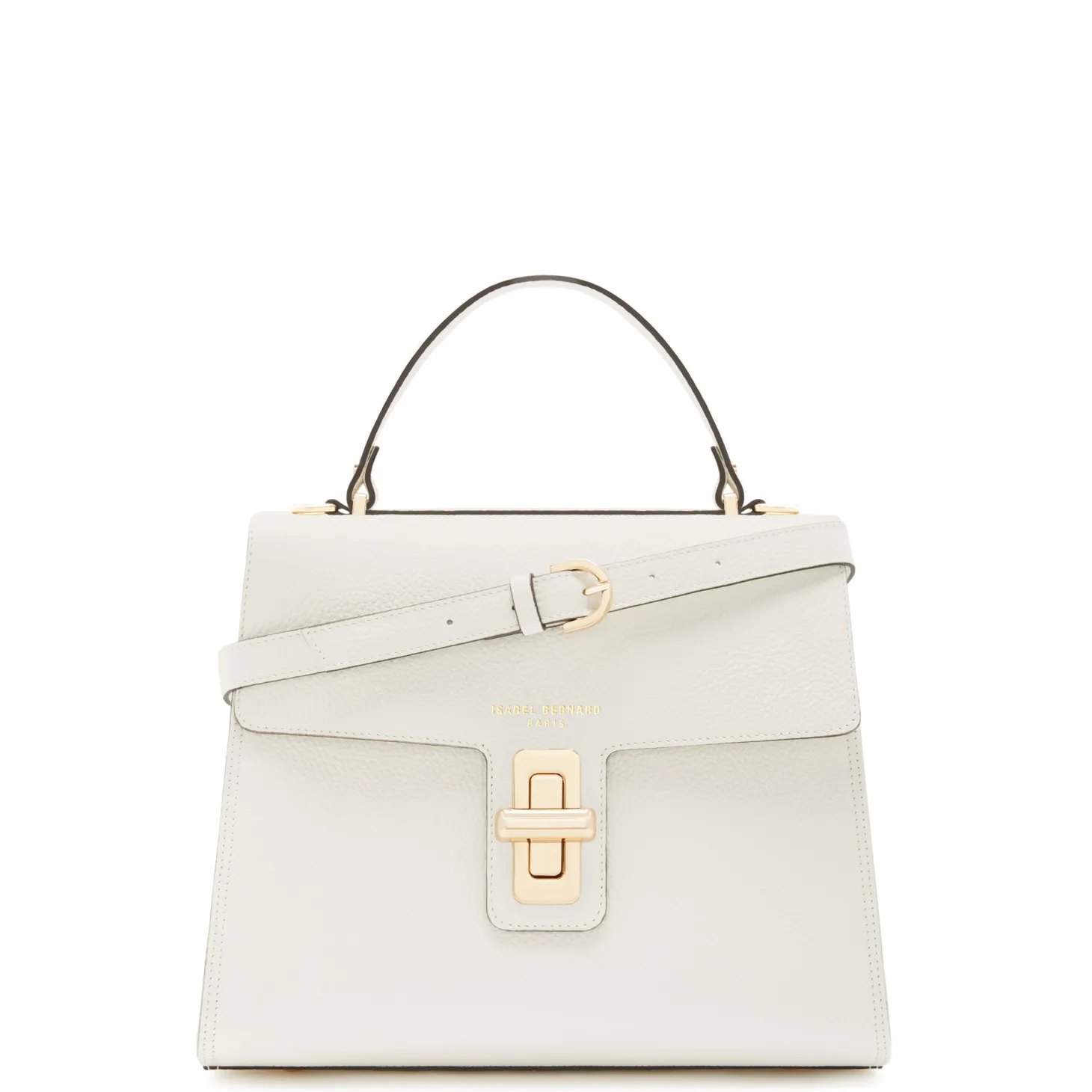 Isabel Bernard Femme Forte Simone Midi witte leren handtas van kalfsleer Discount