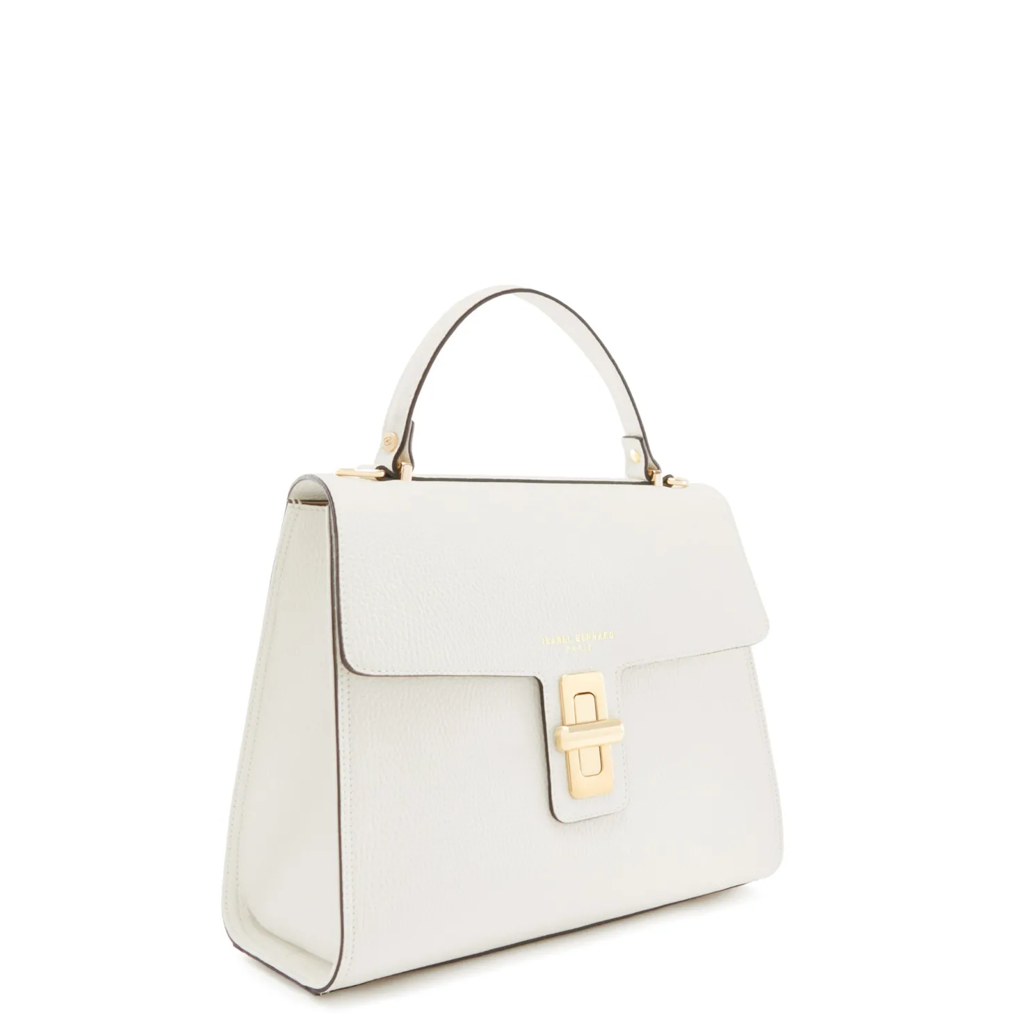 Isabel Bernard Femme Forte Simone Midi witte leren handtas van kalfsleer Discount