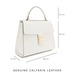Isabel Bernard Femme Forte Simone Midi witte leren handtas van kalfsleer Discount