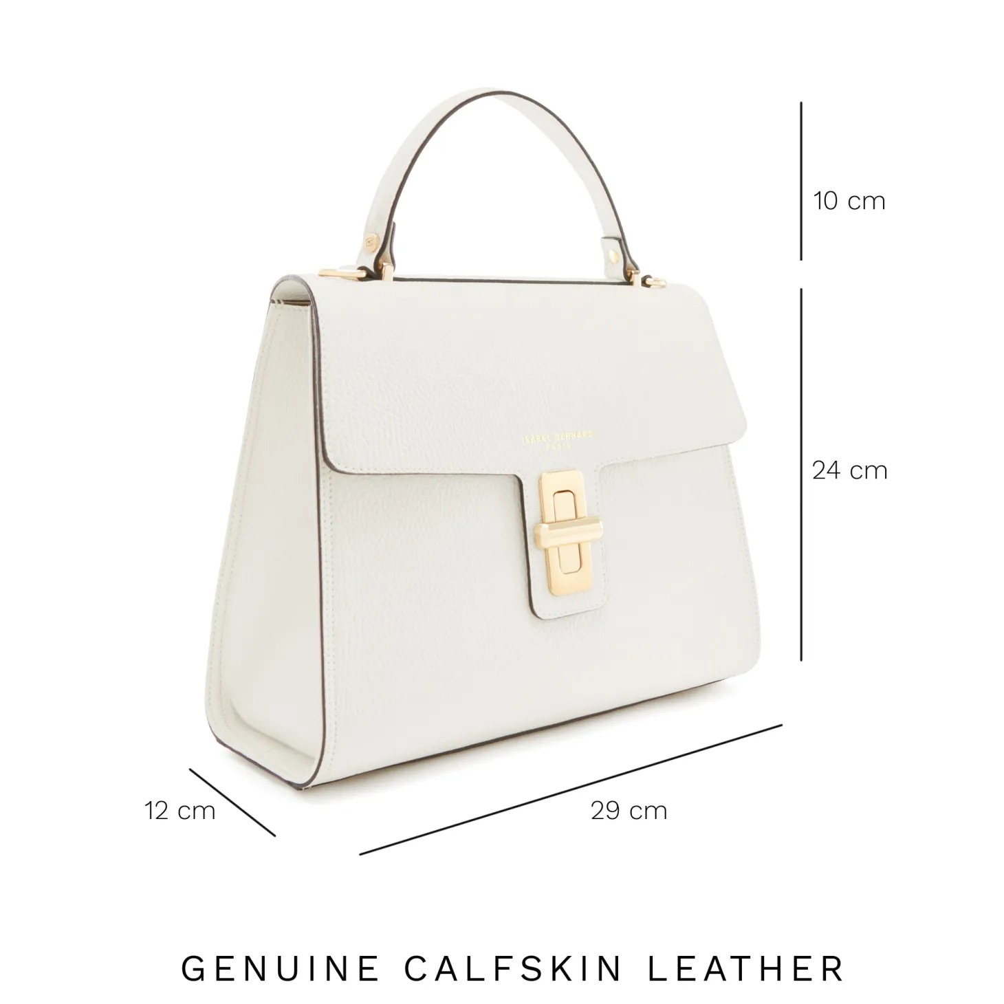 Isabel Bernard Femme Forte Simone Midi witte leren handtas van kalfsleer Discount