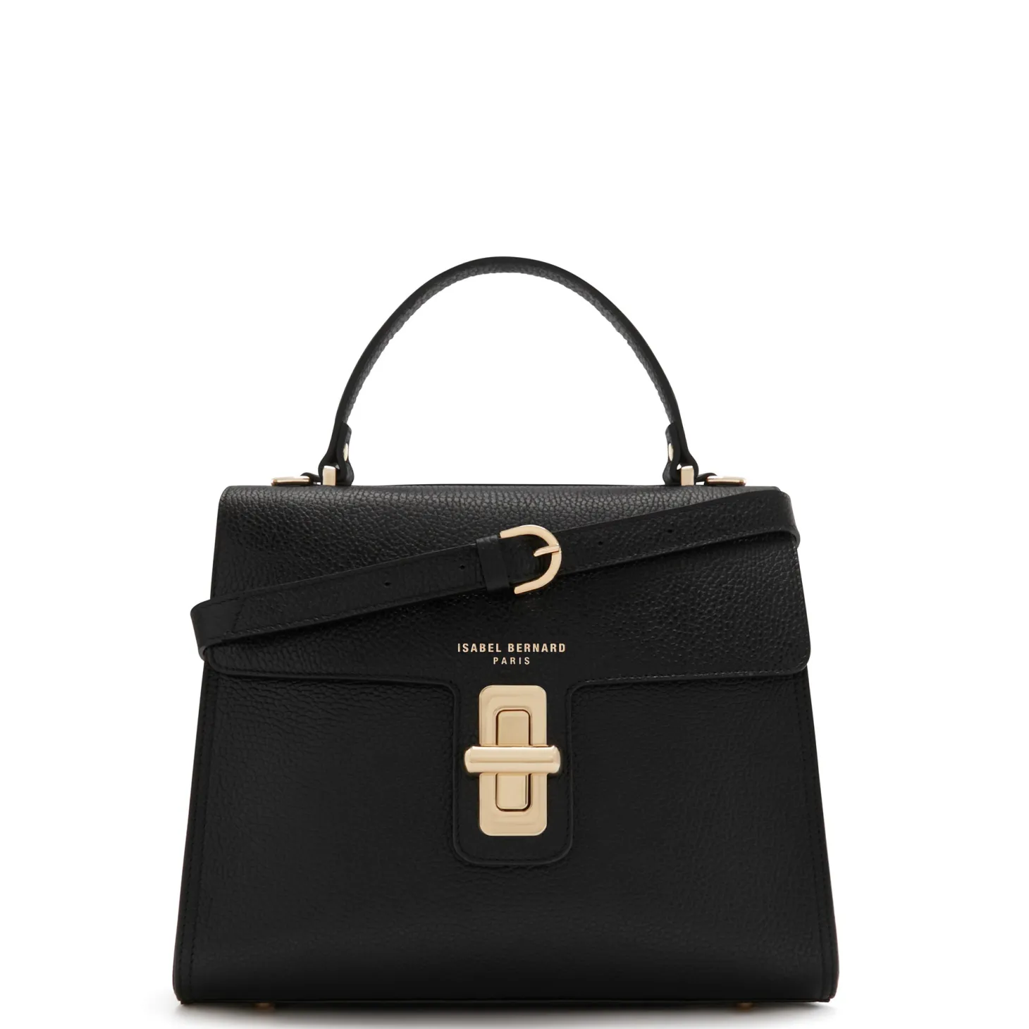 Isabel Bernard Femme Forte Simone Midi zwarte leren handtas van kalfsleer Shop