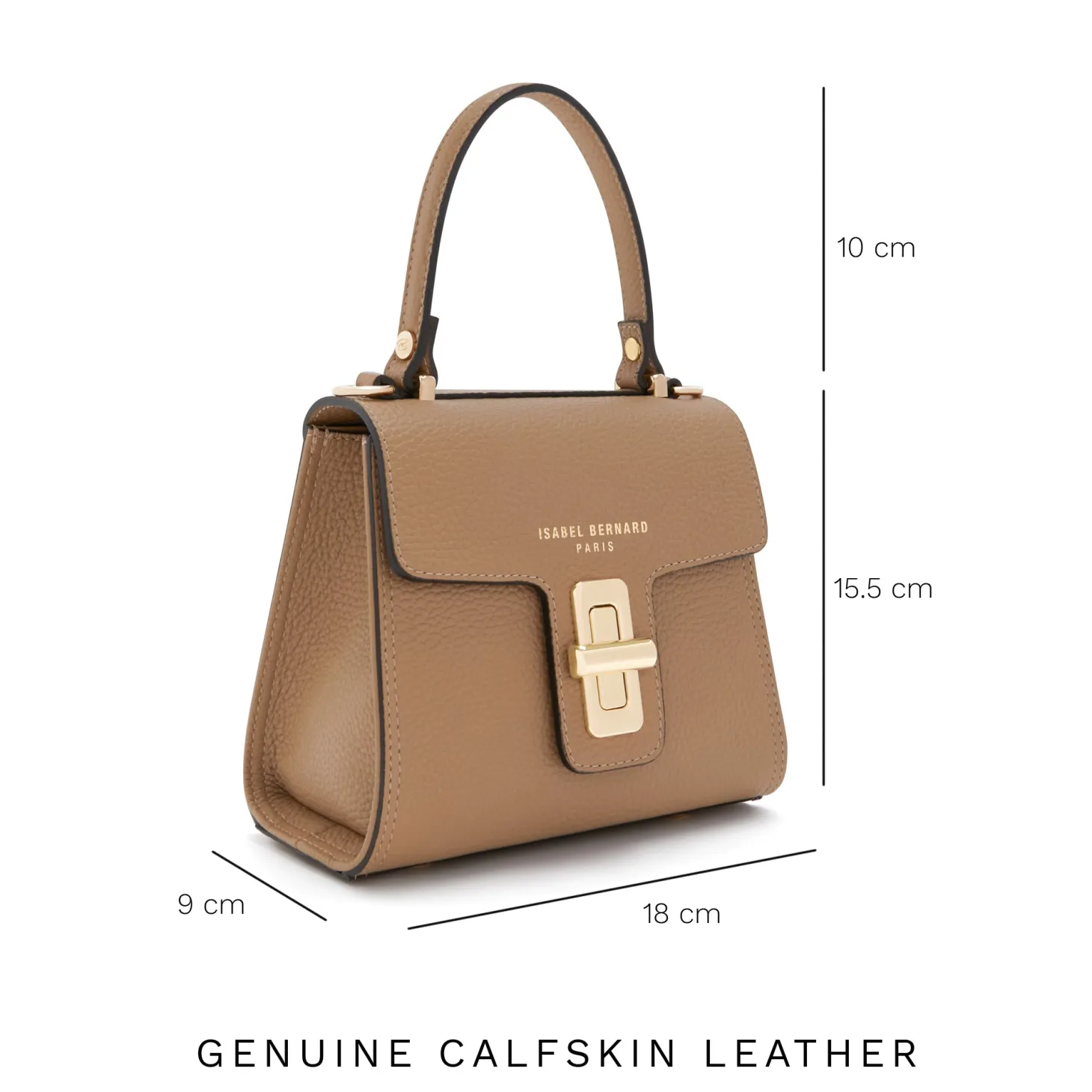 Isabel Bernard Femme Forte Simone Mini beige leren handtas van kalfsleer Online