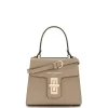 Isabel Bernard Femme Forte Simone Mini taupe leren handtas van kalfsleer New