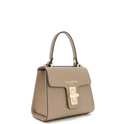 Isabel Bernard Femme Forte Simone Mini taupe leren handtas van kalfsleer New