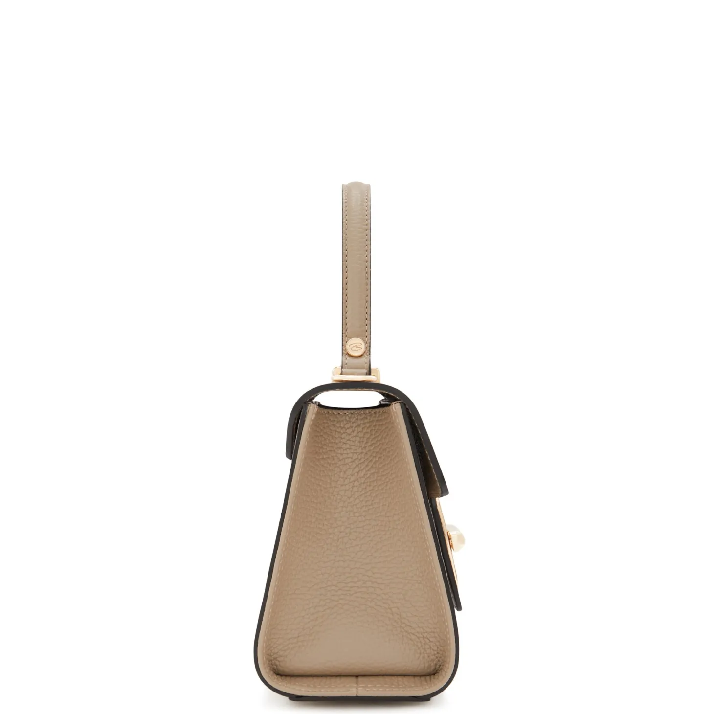 Isabel Bernard Femme Forte Simone Mini taupe leren handtas van kalfsleer New