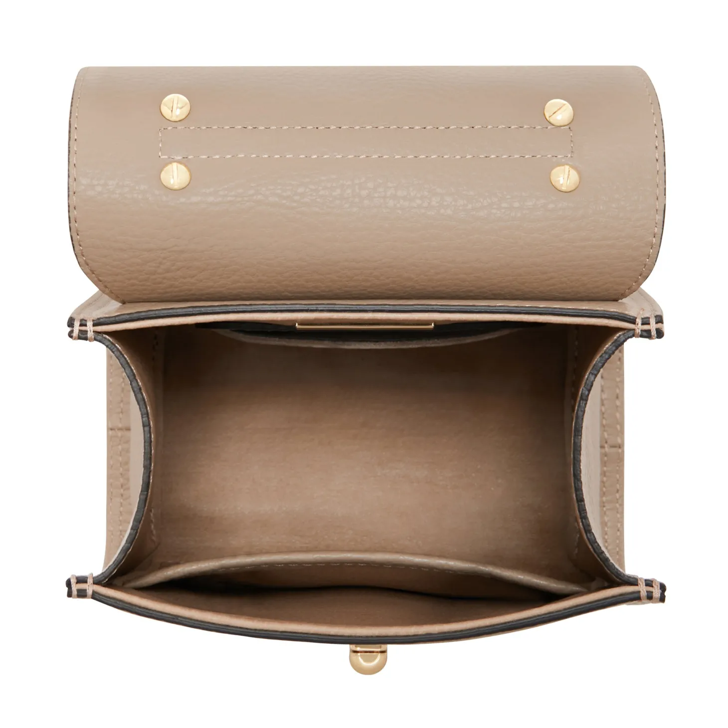 Isabel Bernard Femme Forte Simone Mini taupe leren handtas van kalfsleer New