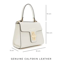 Isabel Bernard Femme Forte Simone Mini witte leren handtas van kalfsleer Shop