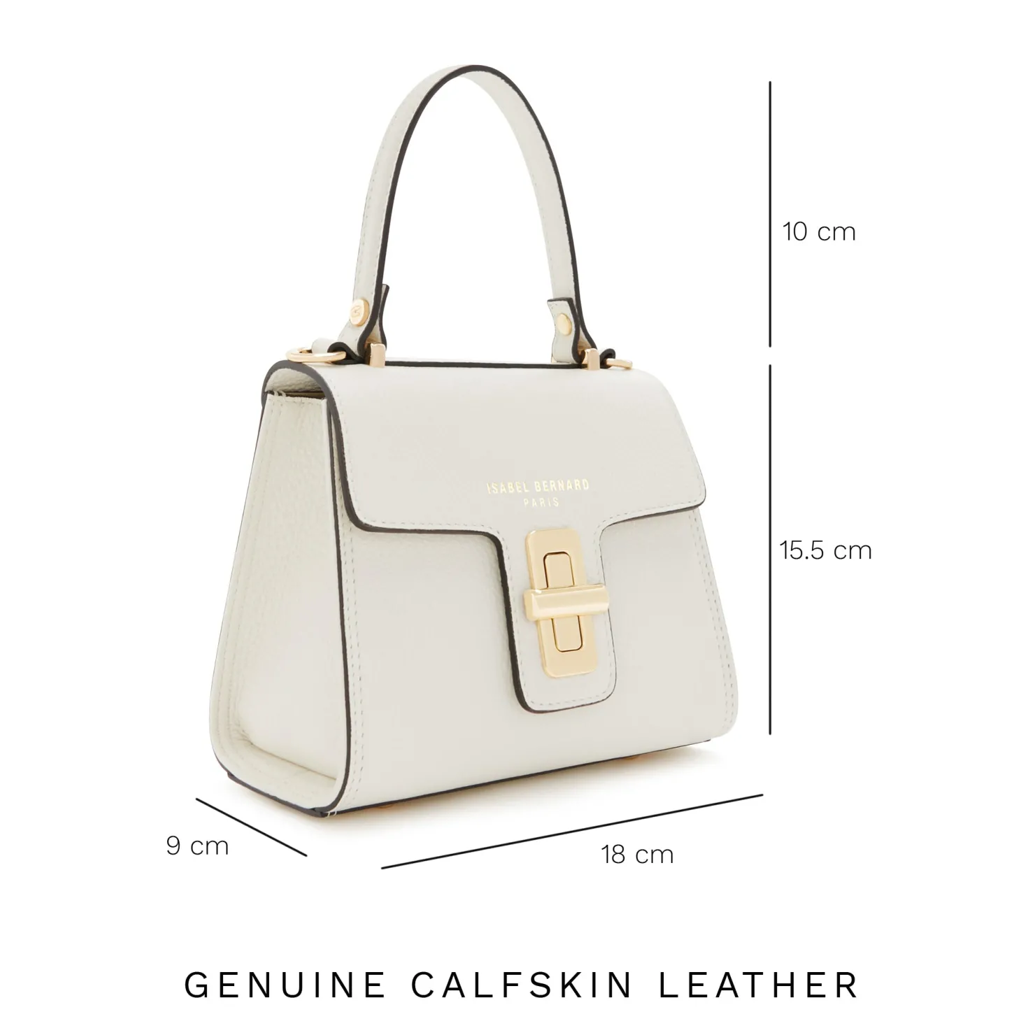 Isabel Bernard Femme Forte Simone Mini witte leren handtas van kalfsleer Shop