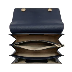 Isabel Bernard Femme Forte Valerie blauwe leren schoudertas van kalfsleer Discount