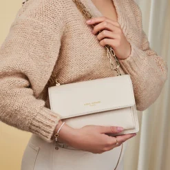 Isabel Bernard Femme Forte Valerie crème leren schoudertas van kalfsleer Fashion