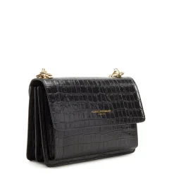 Isabel Bernard Femme Forte Valerie croco zwarte leren schoudertas van kalfsleer Fashion