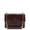 Isabel Bernard Femme Forte Valerie croco bruine leren schoudertas van kalfsleer Outlet
