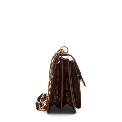 Isabel Bernard Femme Forte Valerie croco bruine leren schoudertas van kalfsleer Outlet