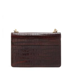 Isabel Bernard Femme Forte Valerie croco bruine leren schoudertas van kalfsleer Outlet