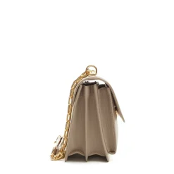 Isabel Bernard Femme Forte Valerie taupe leren schoudertas van kalfsleer Clearance