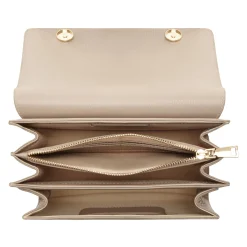 Isabel Bernard Femme Forte Valerie taupe leren schoudertas van kalfsleer Clearance