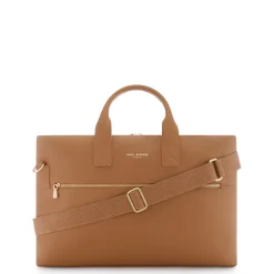 Isabel Bernard Honoré Anique camel leren handtas van kalfsleer met 16.4 inch laptopvak Cheap