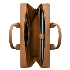 Isabel Bernard Honoré Anique camel leren handtas van kalfsleer met 16.4 inch laptopvak Cheap