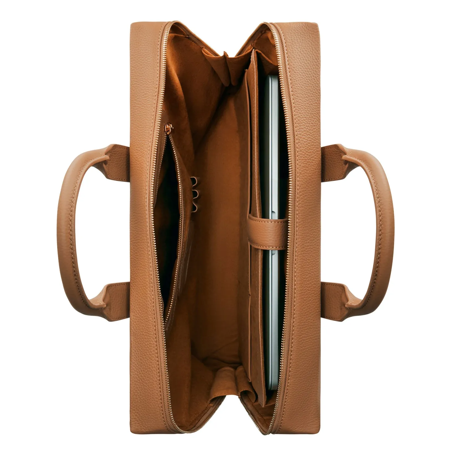 Isabel Bernard Honoré Anique camel leren handtas van kalfsleer met 16.4 inch laptopvak Cheap