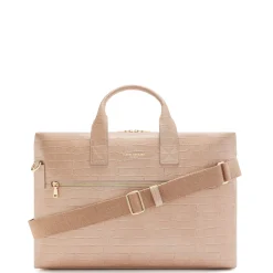 Isabel Bernard Honoré Anique croco beige leren handtas van kalfsleer met laptopvak Shop