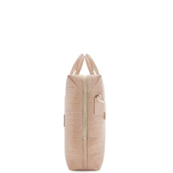 Isabel Bernard Honoré Anique croco beige leren handtas van kalfsleer met laptopvak Shop