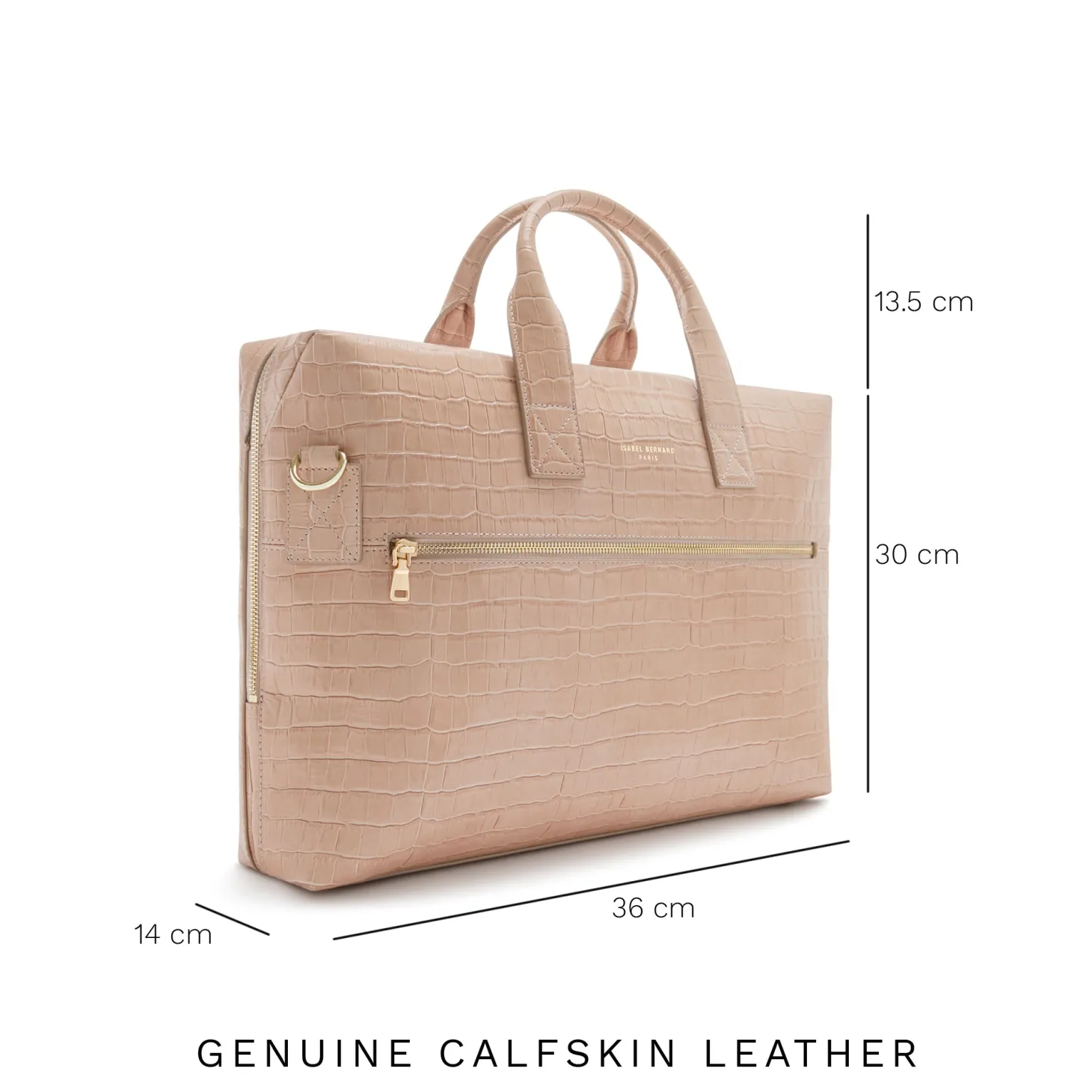 Isabel Bernard Honoré Anique croco beige leren handtas van kalfsleer met laptopvak Shop