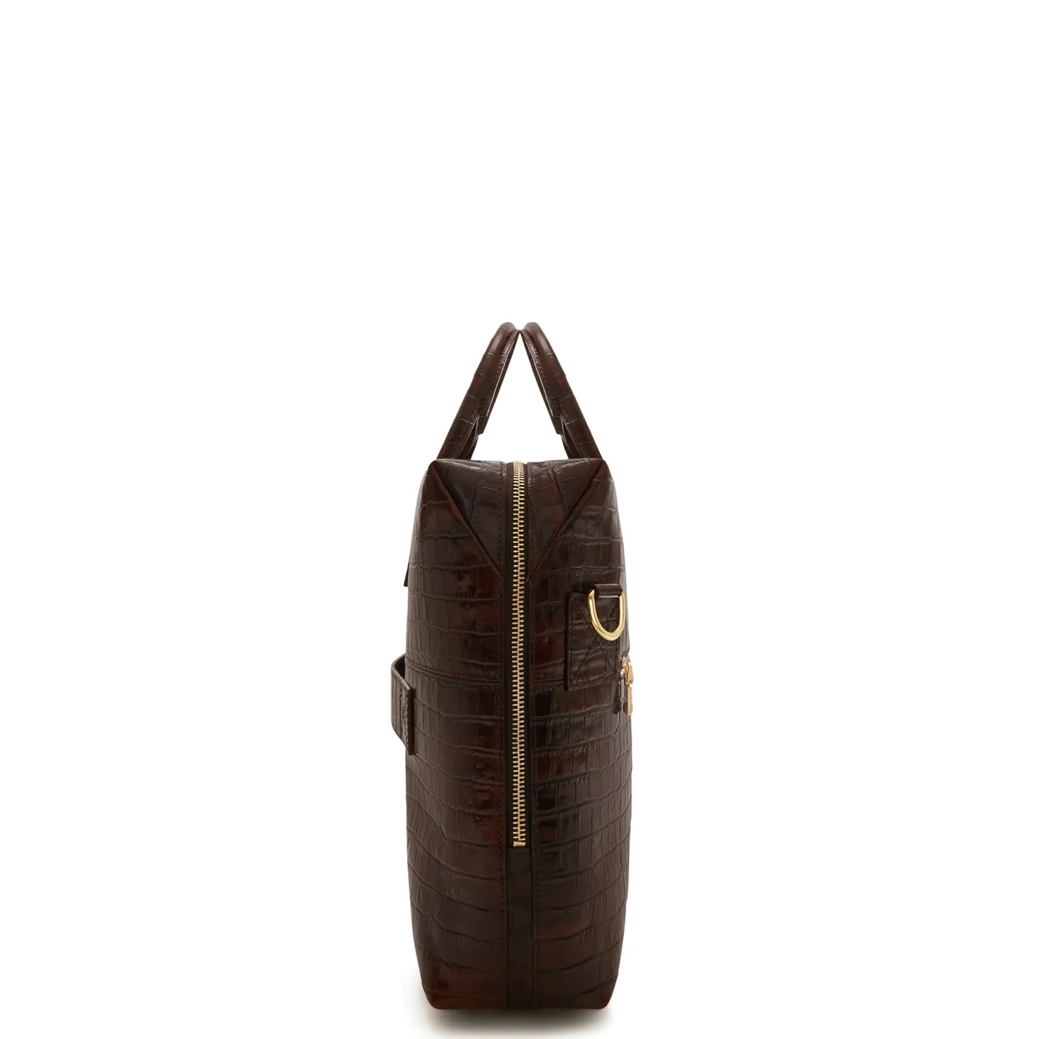 Isabel Bernard Honoré Anique croco bruine leren handtas van kalfsleer met 16.4 inch laptopvak Cheap