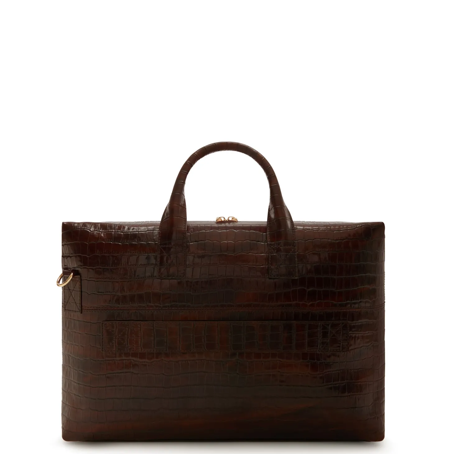 Isabel Bernard Honoré Anique croco bruine leren handtas van kalfsleer met 16.4 inch laptopvak Cheap