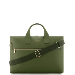 Isabel Bernard Honoré Anique groene leren handtas van kalfsleer met 16.4 inch laptopvak Shop