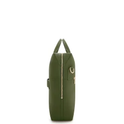 Isabel Bernard Honoré Anique groene leren handtas van kalfsleer met 16.4 inch laptopvak Shop