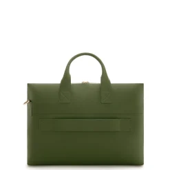 Isabel Bernard Honoré Anique groene leren handtas van kalfsleer met 16.4 inch laptopvak Shop