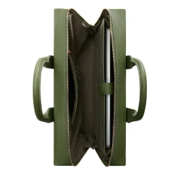 Isabel Bernard Honoré Anique groene leren handtas van kalfsleer met 16.4 inch laptopvak Shop