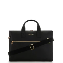 Isabel Bernard Honoré Anique zwarte leren handtas van kalfsleer met 16.4 inch laptopvak Flash Sale
