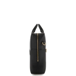 Isabel Bernard Honoré Anique zwarte leren handtas van kalfsleer met 16.4 inch laptopvak Flash Sale