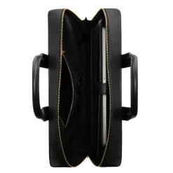 Isabel Bernard Honoré Anique zwarte leren handtas van kalfsleer met 16.4 inch laptopvak Flash Sale