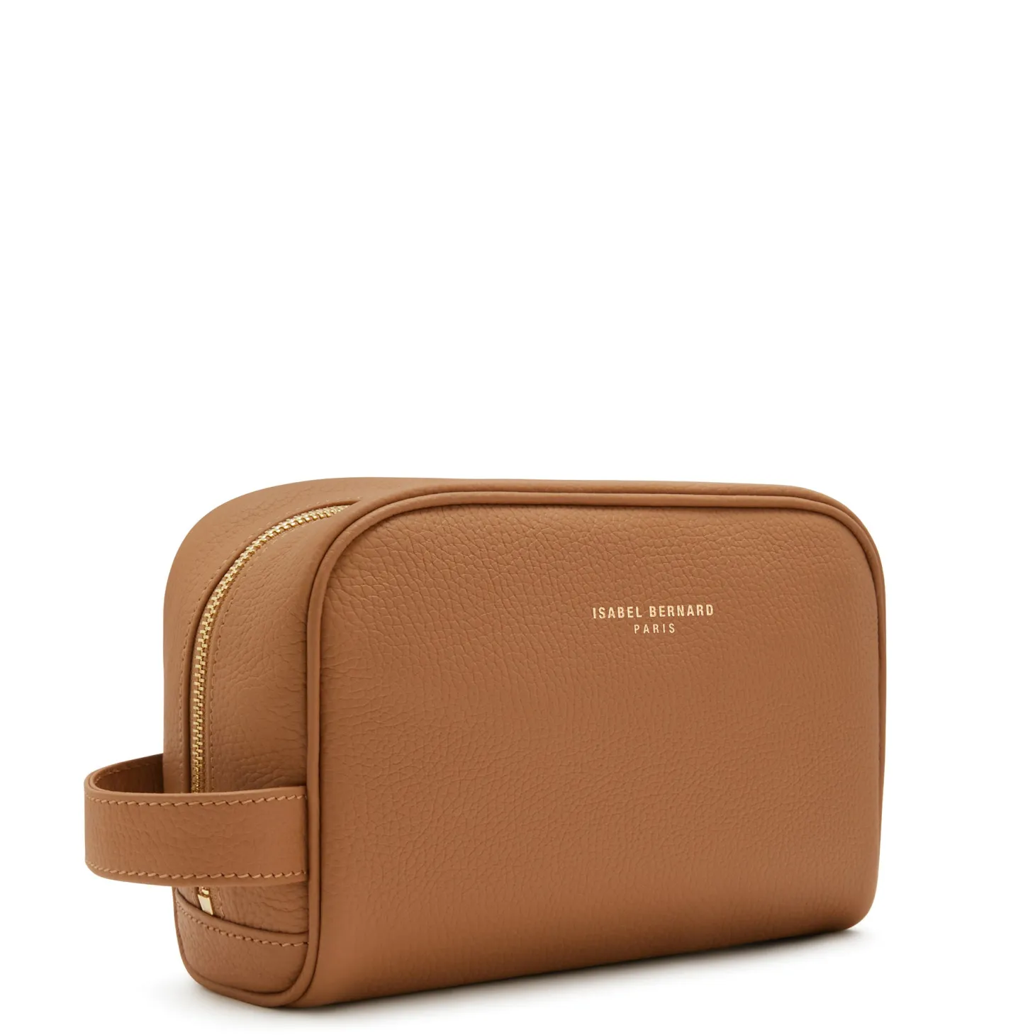 Isabel Bernard Honoré Blaize camel leren toilettas van kalfsleer Outlet